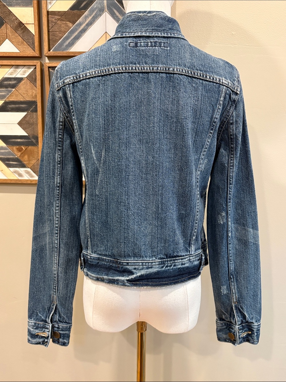 Vintage Ralph Lauren Sport 90s Distressed Denim Trucker Jacket size Small - Picture 5 of 13